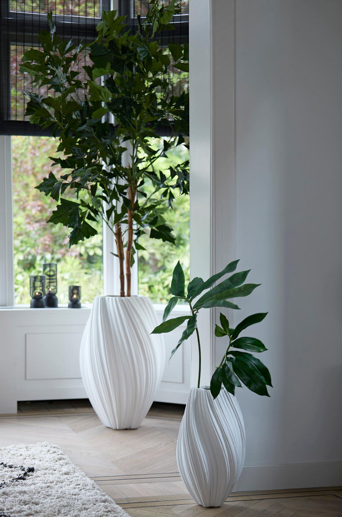 VASE Yatung Weiß Ø30/52 cm - Weiß, Stein (52cm) - Light & Living