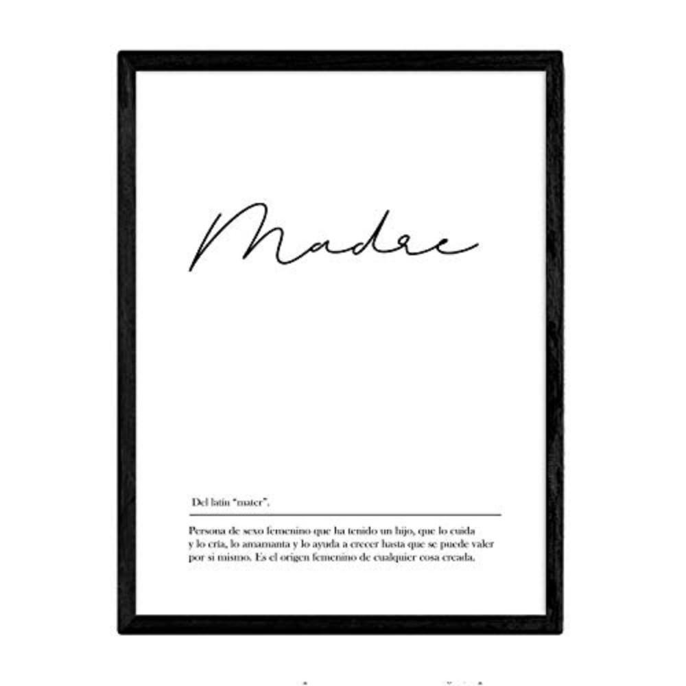 POSTER Wortkunst Madre Nordisch A4 Rahmenlos - Klar, Papier (29.7/5/21cm) - Nacnic