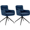 ESSZIMMERSTUHL 2er Set Stoff Blau - Blau, Textil/Metall (57/83/62cm) - CLP