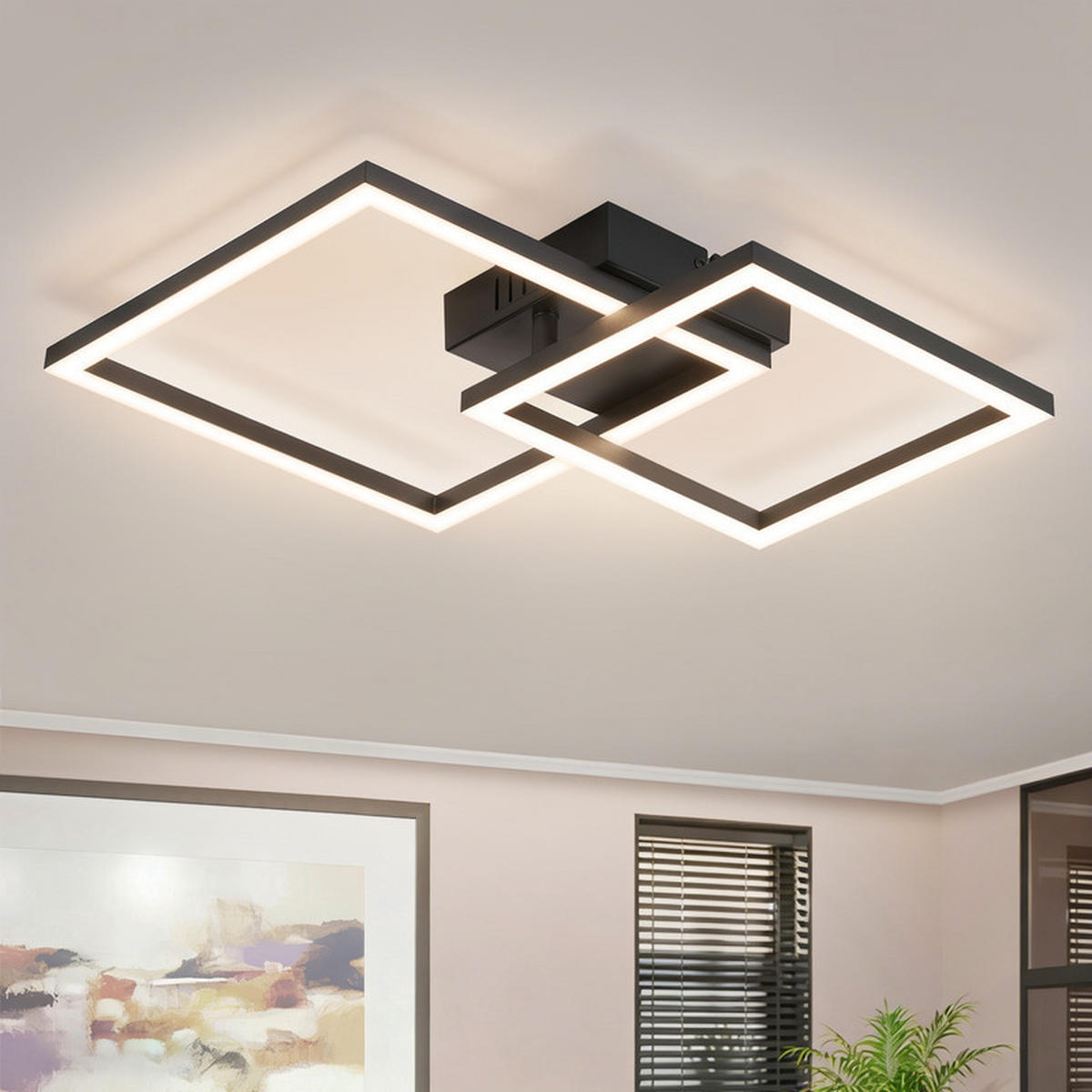 LED závěsné světlo Chen III 35/35/7 cm - černá, plast (35/35/7cm) - Nettlife