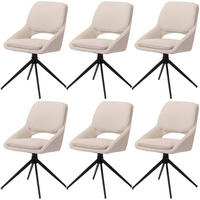 ESSZIMMERSTUHL Creme Weiß 6er-Set - Weiß, Textil (55/87/55cm) - MCW