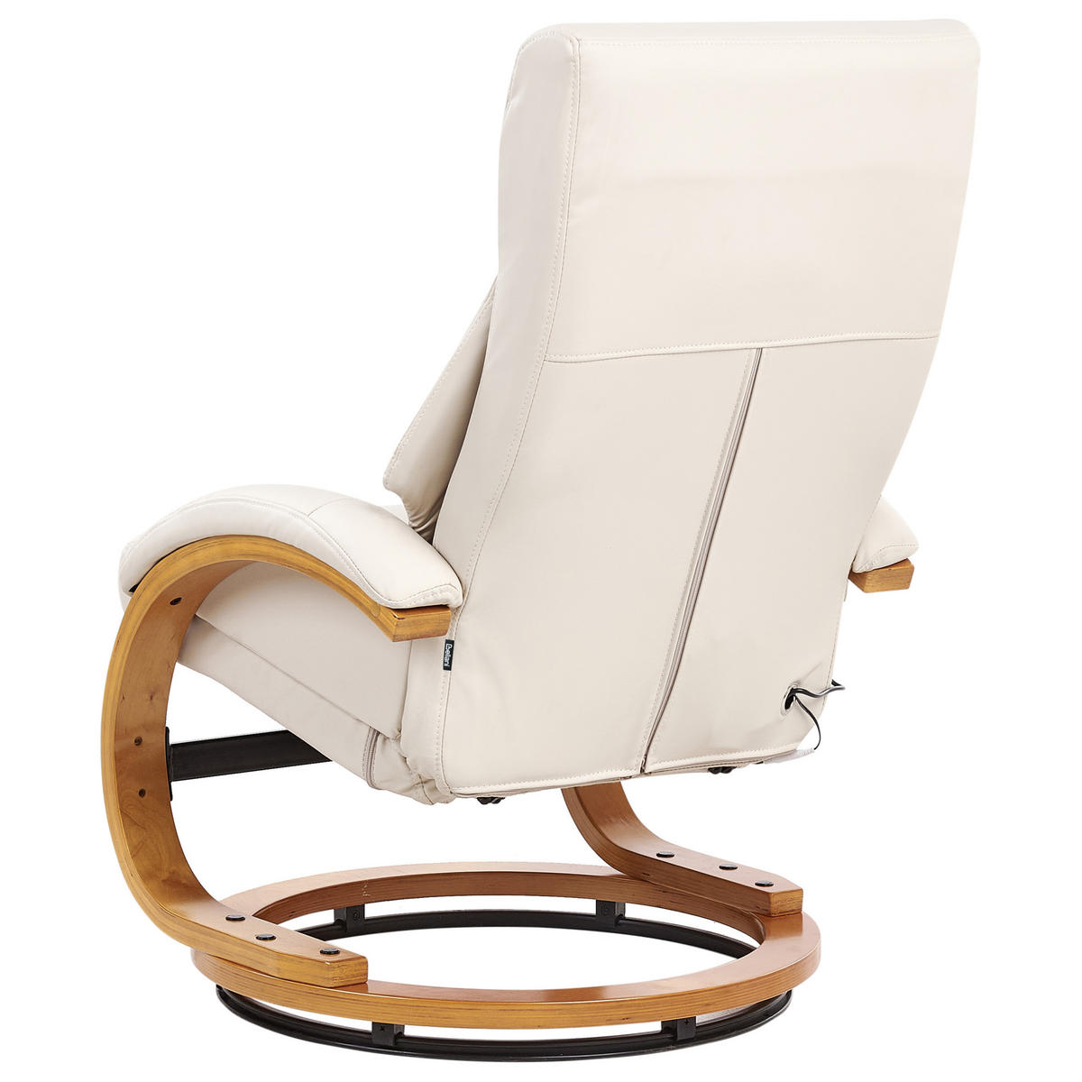 MASSAGESTUHL mit Fußstütze Kunstleder Hellbeige Force - Beige, Kunststoff (55/100/80cm) - Beliani