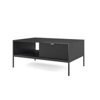 COUCHTISCH Nova Schwarz, Schwarze Beine, mit Schublade - Schwarz, Holzwerkstoff/Metall (68/104/46cm) - Bettso