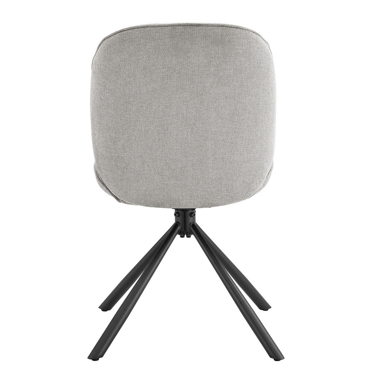 DREHBARER POLSTERSTUHL - 2er-Set - Grau, Textil/Metall (48/85/58cm) - home24