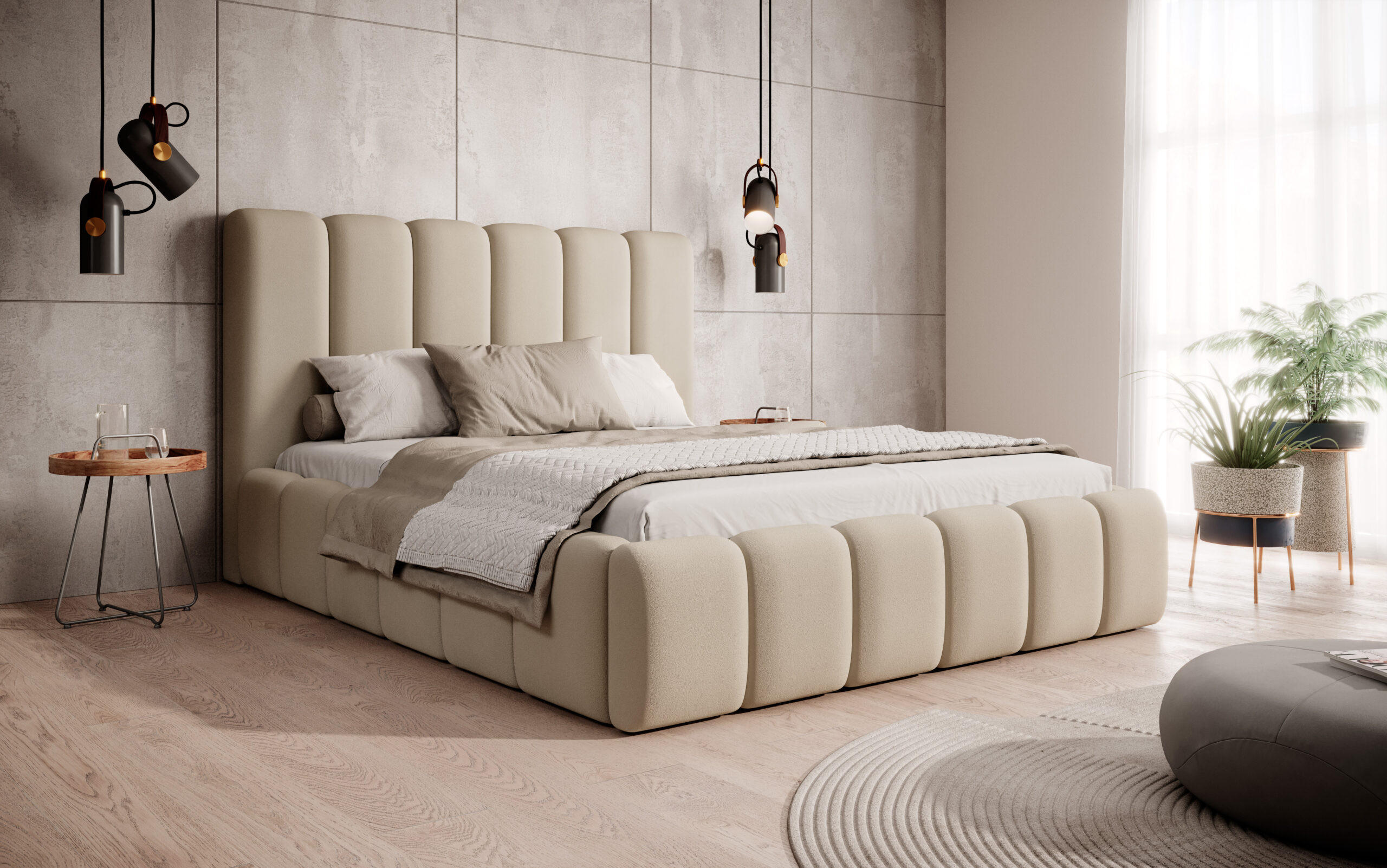 POLSTERBETT Doppelbett Ardal 140x200 cm, Creme - Creme, Textil (140/200cm) - Fedve
