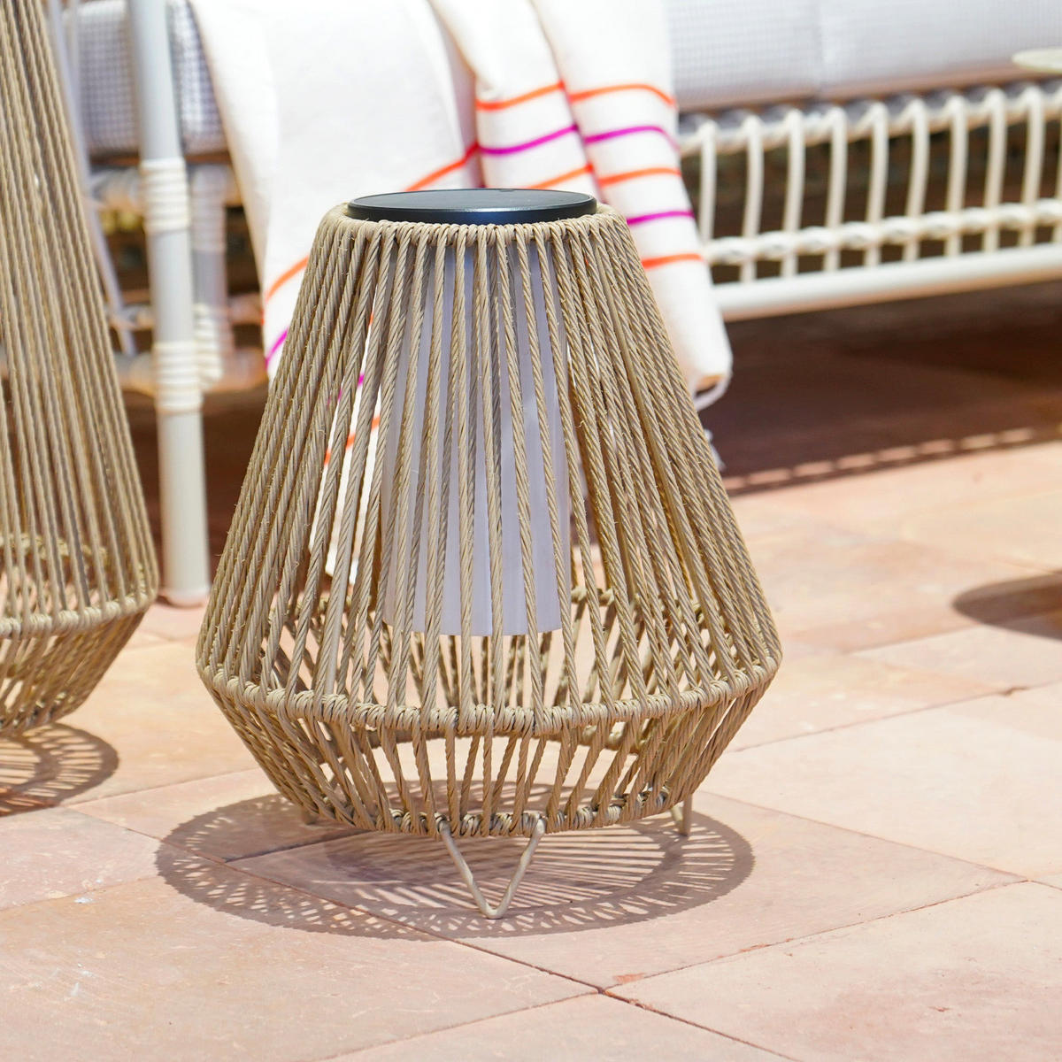 SOLARLATERNE SALOMEA beige - Beige, Naturmaterialien (26/26/26cm) - Lumisky