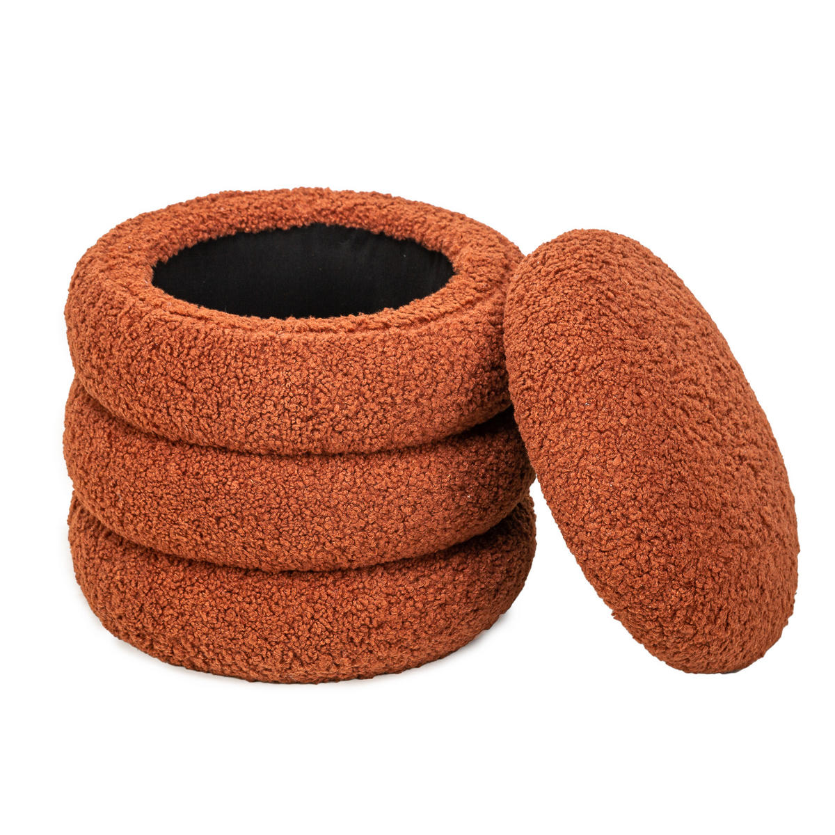 POUF Wolle Terrakotta - Rot, Textil (40/41/40cm) - Nordlys