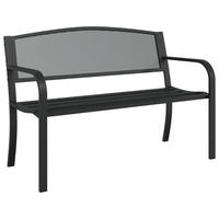 GARTENBANK 119 cm Schwarz Stahl - Schwarz, Metall (119/82/52cm) - furnicato