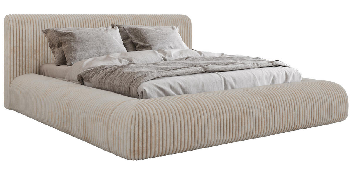 POLSTERBETT TILBEA CLASSIC 180/200 - Beige Cordstoff - ohne Matratze - Beige, Textil (180/200cm) - MKS