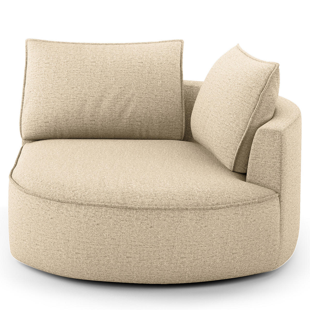 OTTOMANE - modular - Taupe/Schwarz, Kunststoff/Textil (126/82/154cm) - home24