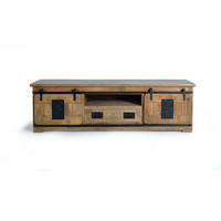 TV-SCHRANK in Akazie mit Metalldetails - Braun, Holz (180/55/50cm) - Giner y Colomer