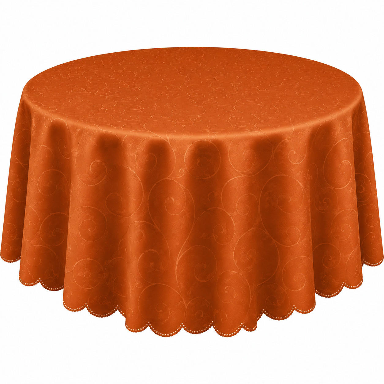 TISCHDECKE 135 cm rund Ornamente Terracotta - Terracotta, Textil (135cm) - TiborTex