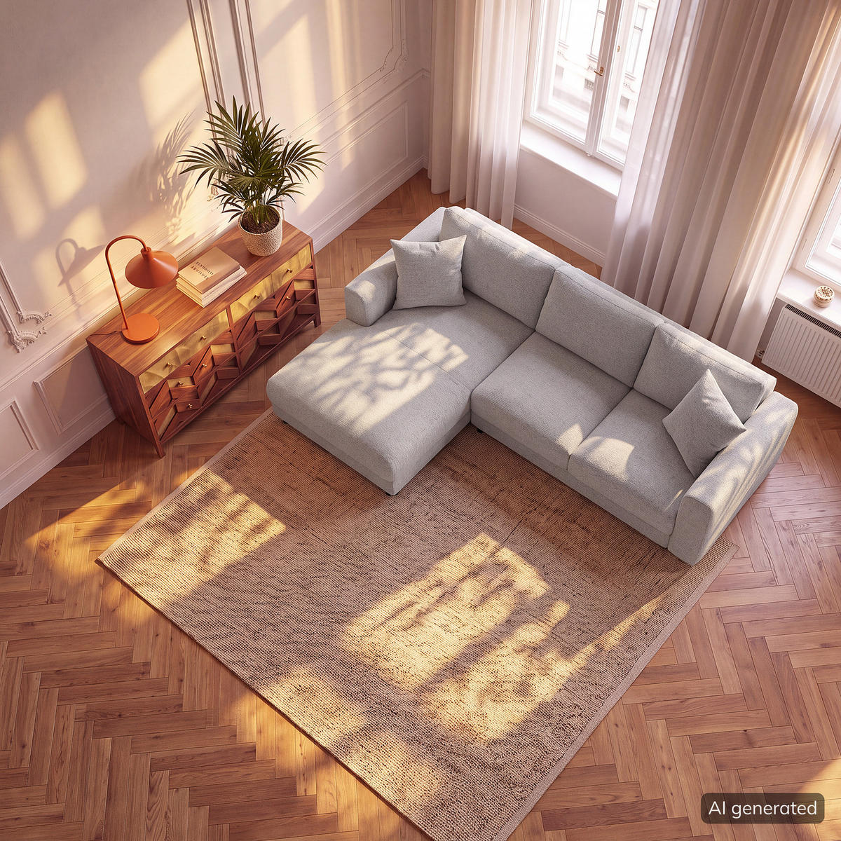 ECKSOFA mit Longchair - Hellgrau/Schwarz, Holz/Kunststoff (286/183cm) - home24