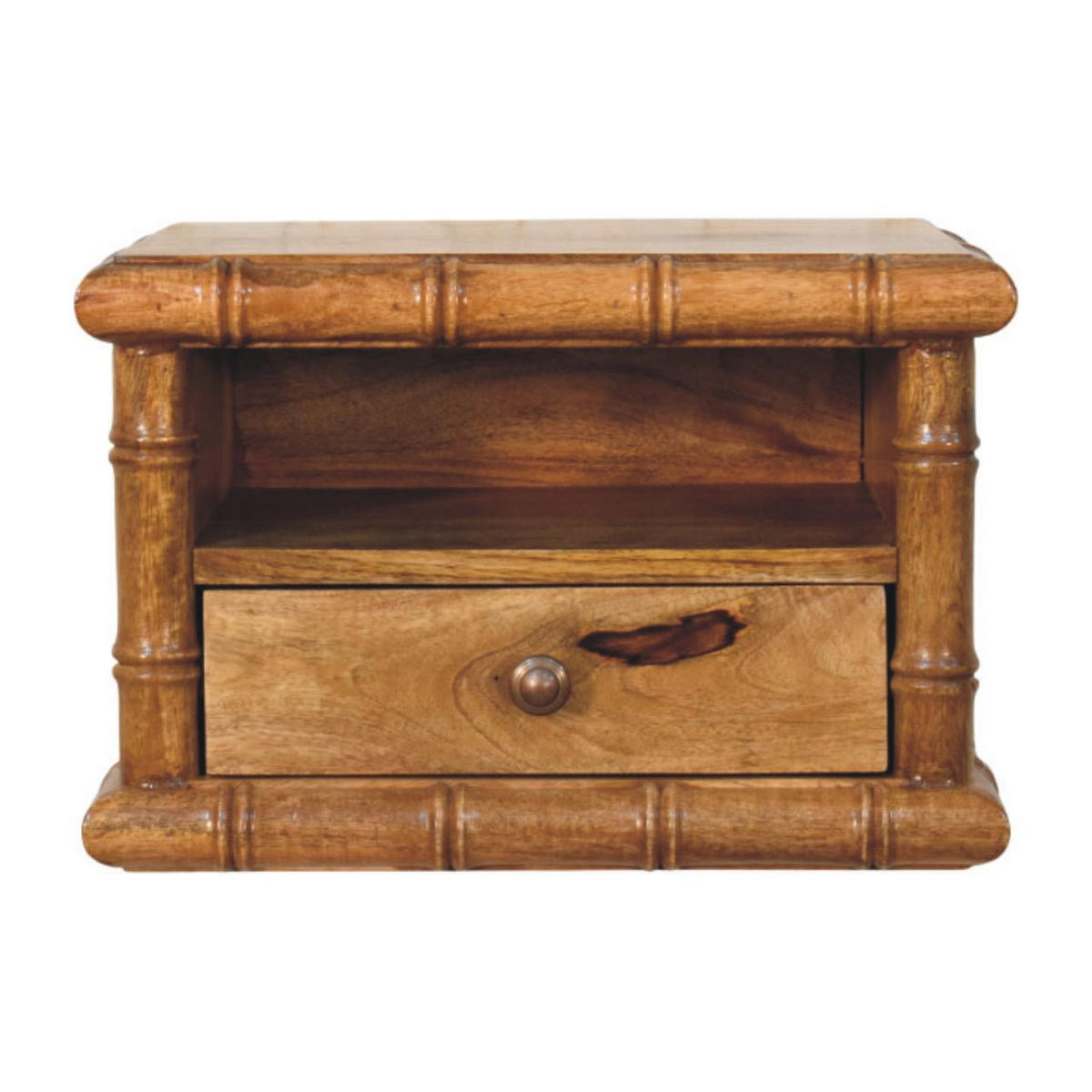 NACHTKASTEN Mit Amber Oak Finish, 1 Schublade, 1 Ablage - Braun, Holz (44/30/32cm)