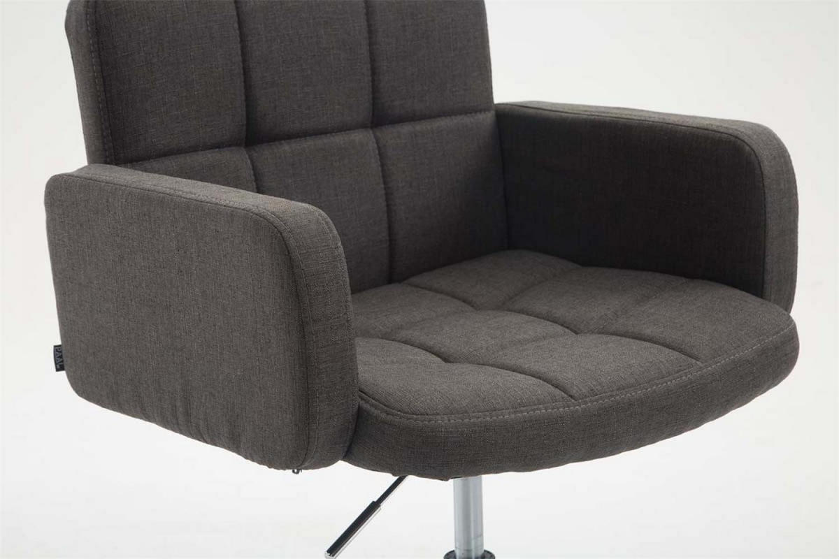 DREHSTUHL Stoff dunkelgrau - Chromfarben/Dunkelgrau, Textil/Metall (58/80/48cm) - CLP