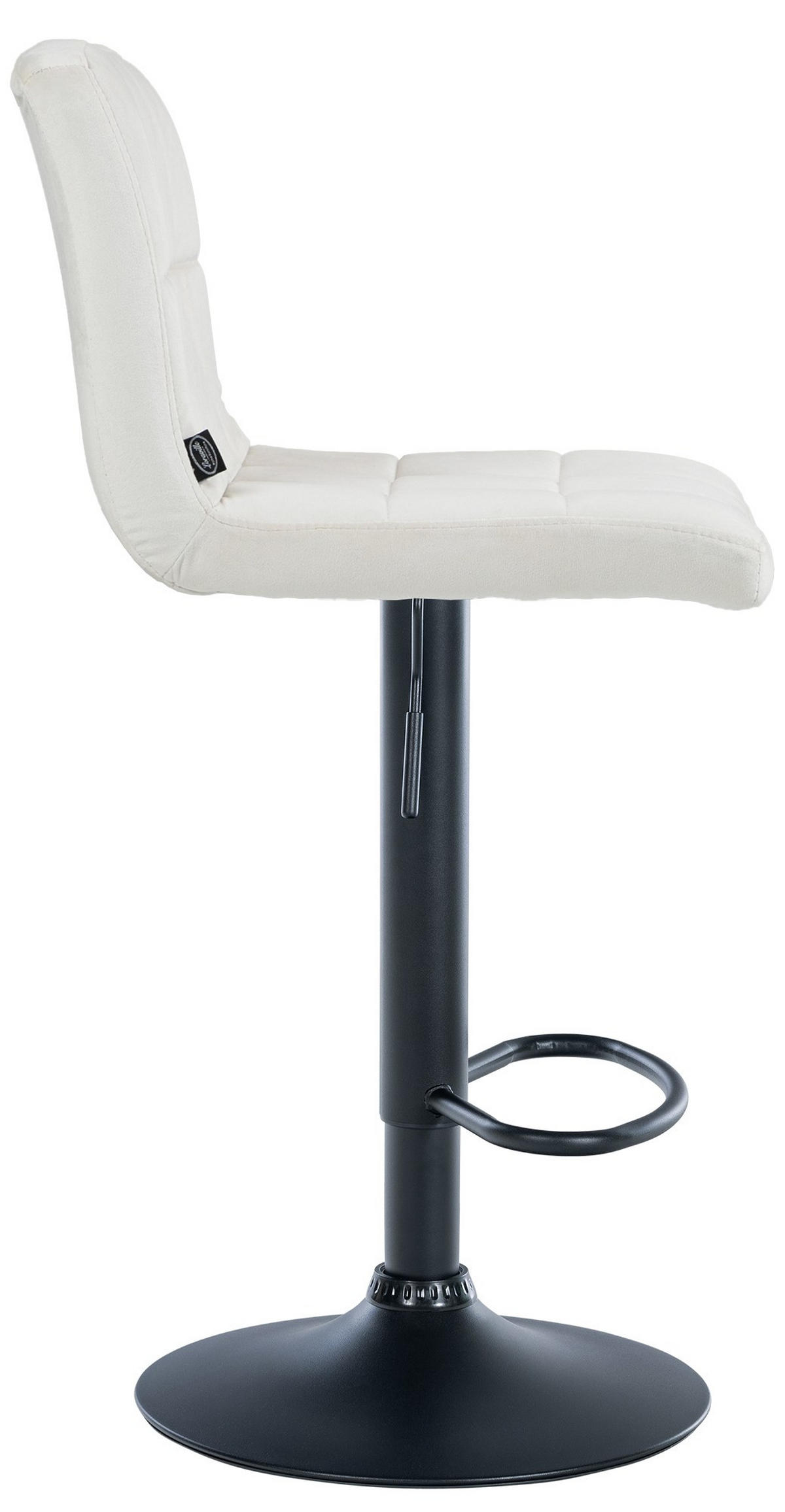 BARHOCKER Samt creme - Creme/Schwarz, Textil/Metall (46/94/47cm) - CLP