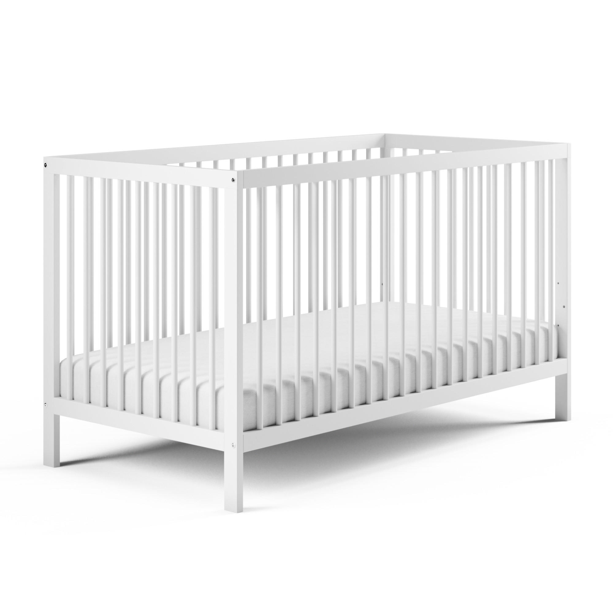 BABYBETT mit Matratze 60x120 cm in Weiß - Weiß, Holz (60/120cm) - Kids Collective