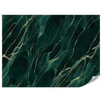 FOTOTAPETE für Wohnzimmer Eleganter Grüner Marmor Goldimitation 250x175 - Türkis/Grün, Papier (250/175cm) - Muralo