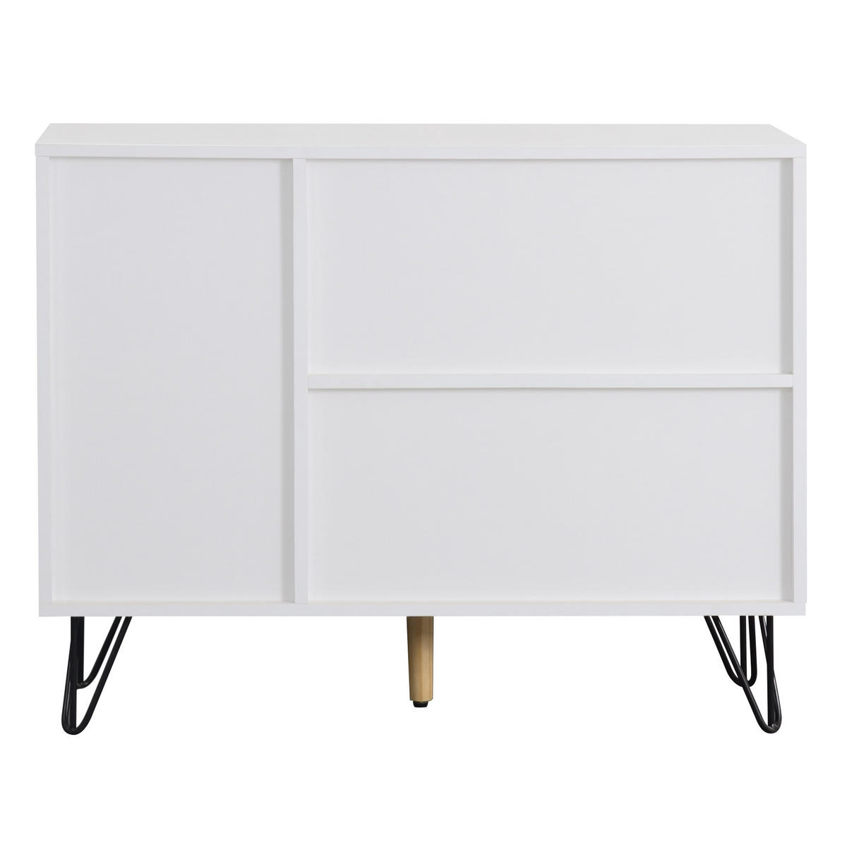 SIDEBOARD 90/30/71,5 cm aus MDF und Spanplatte mit höhenverstellbaren Einlegeböden Weiß/Holzfarben - Naturfarben, Holzwerkstoff (30/71.5/90cm) - Modenvie