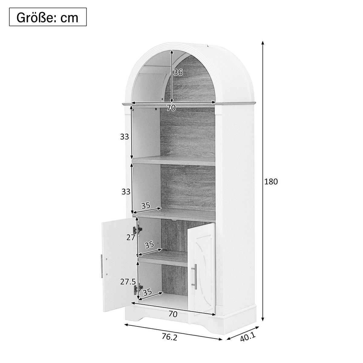 HIGHBOARD Schwarz 76,2×40×180 cm mit LED-eleuchtung und verstellbaren aus Holzwerkstoff - Schwarz, Holzwerkstoff (76.2/180/40cm)