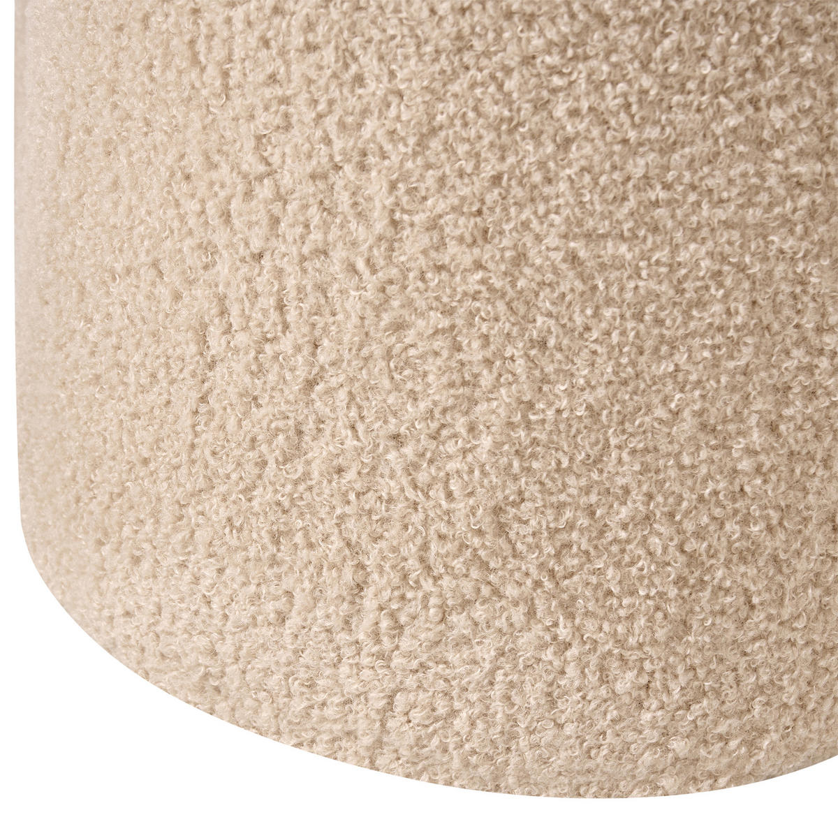 POUF Bouclé Beige Mancos - Beige, Textil (41/44/35cm) - Beliani