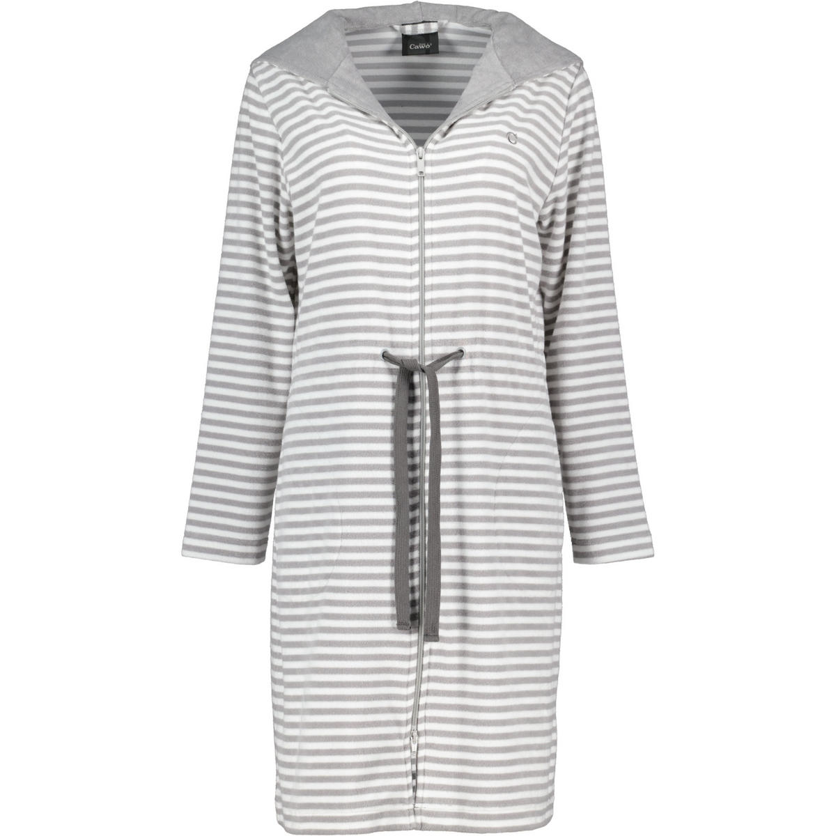 BADEMANTEL DAMEN KURZMANTEL MIT KAPUZE CAMPUS 834 PLATIN - 76 - Grau, Textil (Snull) - Cawoe