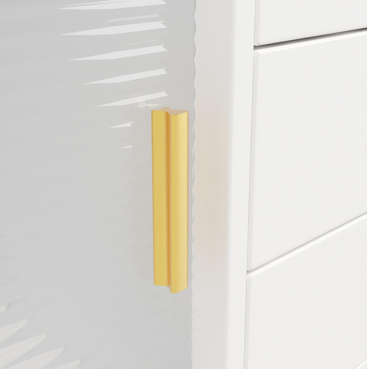 HOCHSCHRANK mit Schiebetüren und LED 145x39x171 cm MDF Glas Weiß - Weiß, Glas (39/171/144.9cm) - Meubliv