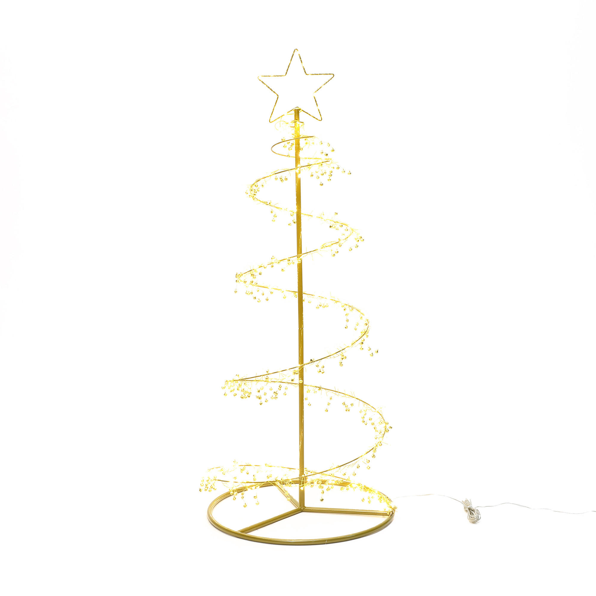 LED Spiralbaum HTHD0220 - Goldfarben, Kunststoff/Metall (50/120/50cm) - Hometopia