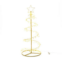 LED Spiralbaum HTHD0220 - Goldfarben, Kunststoff/Metall (50/120/50cm) - Hometopia