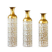 BODENVASE Metallvase,50/66/83 cm,3 tlg.Dekovase,Blume-Goldfarben - Goldfarben, Metall (83cm) - LVHOM