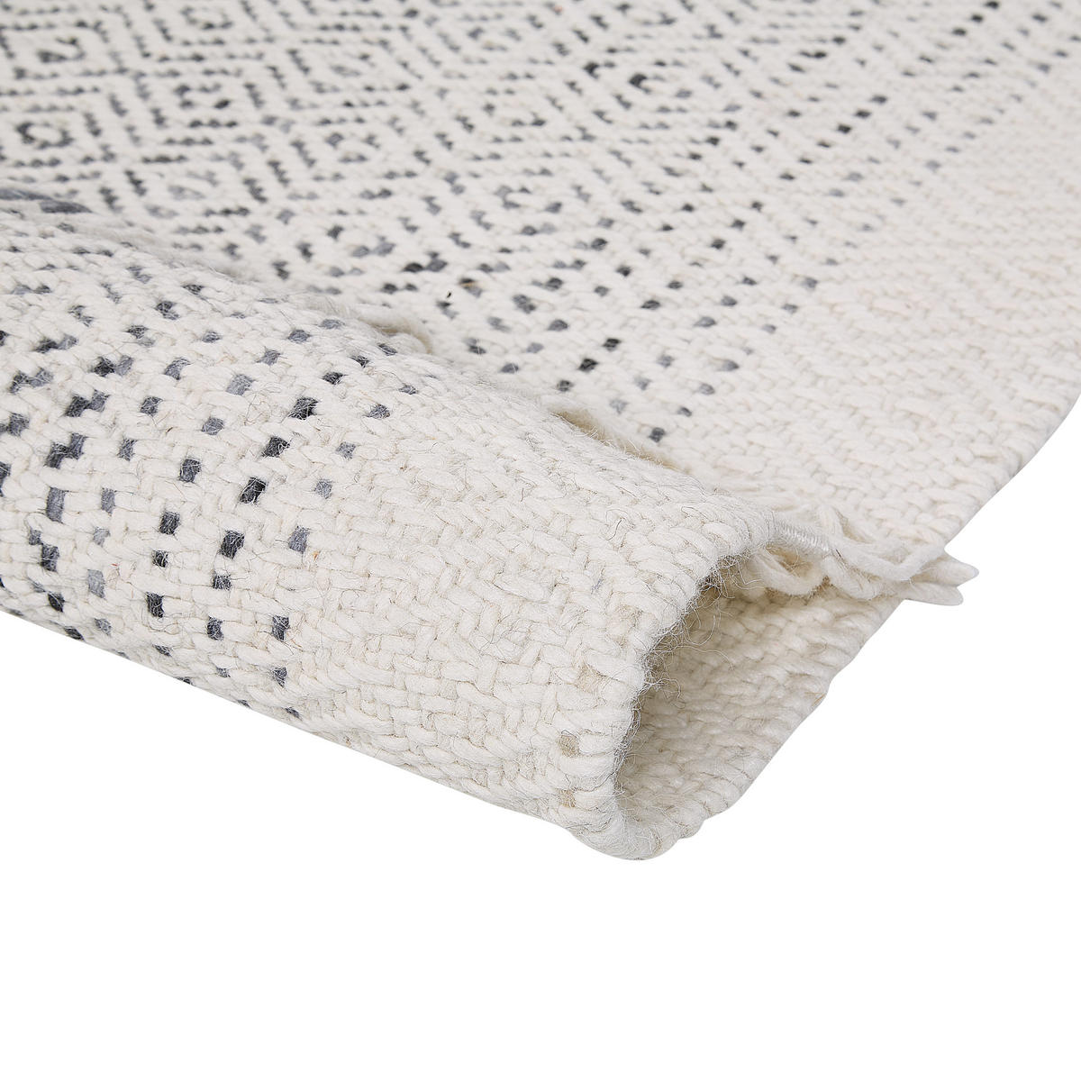 KURZFLOR-TEPPICH Omerli 230/160 cm - Weiß, Textil (160/230cm) - Beliani