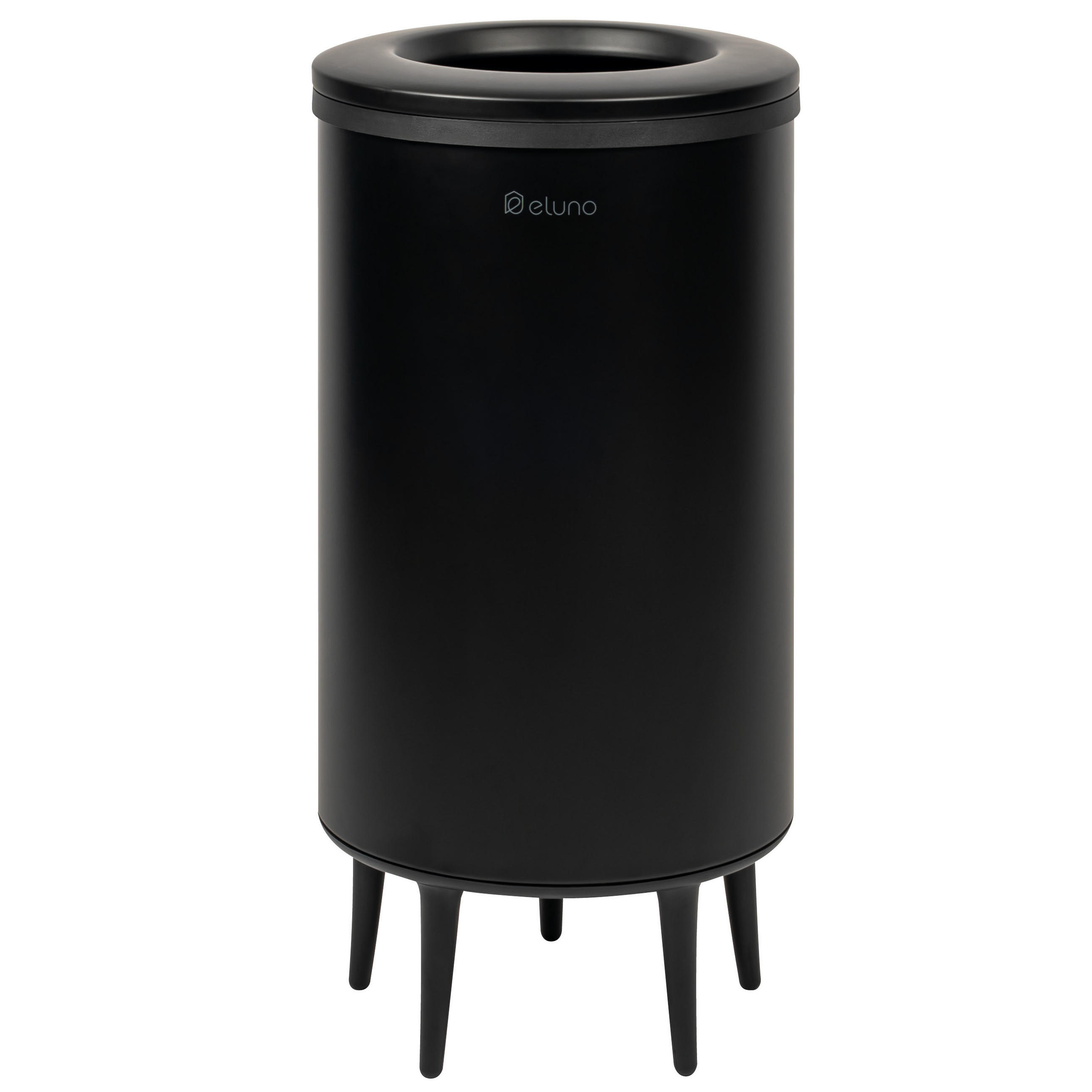 ABFALLEIMER, 36 Liter, aus Metall, schwarz - Schwarz, Metall (36/70/36cm) - eluno