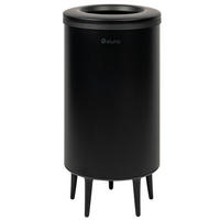 ABFALLEIMER, 36 Liter, aus Metall, schwarz - Schwarz, Metall (36/70/36cm) - eluno