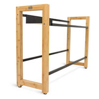 GETRÄNKEKISTENREGAL inkl. Ablage - Bambus / Schwarz - 4 Kisten - Naturfarben, Holz (106/71/32cm) - holz4home