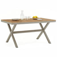 GARTENTISCH WINDY grau/braun - Braun/Grau, Metall (90/150/75cm) - IDIMEX