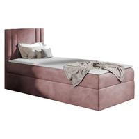BOXBETT Carmen Mini, Seite zum Öffnen des Bettkastens: Links - Violett, Holz (100/200cm) - MIRJAN24