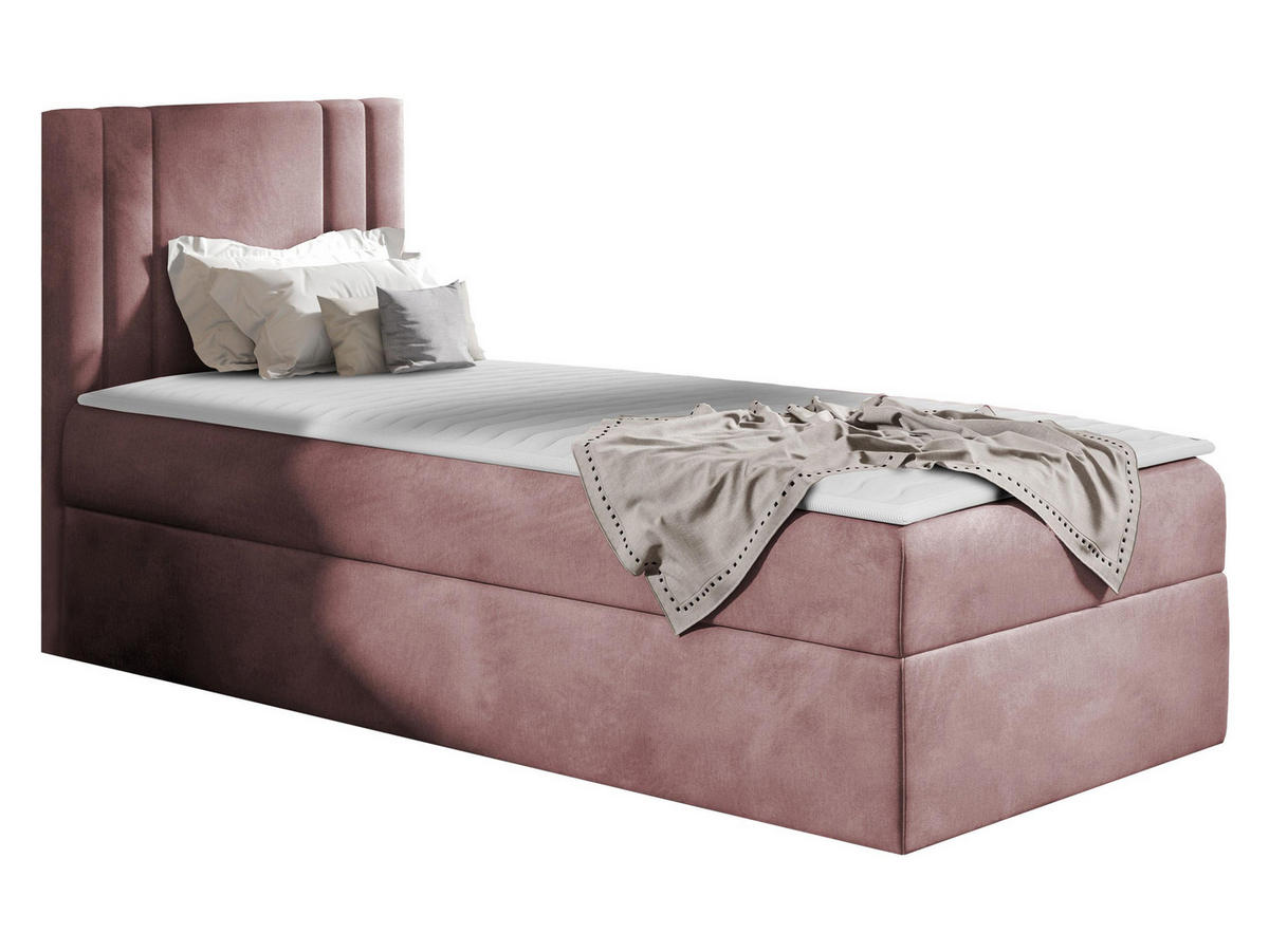 BOXBETT Carmen Mini, Seite zum Öffnen des Bettkastens: Links - Violett, Holz (100/200cm) - MIRJAN24