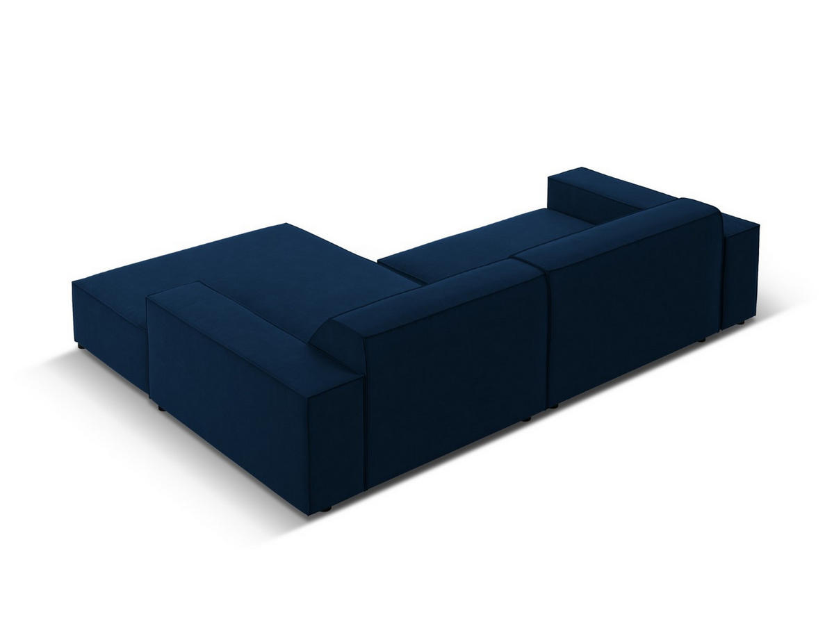 MODULARES-ECKSOFA rechts Jodie aus Samt königsblau 3 Sitzplätze - Blau, Textil (166/224cm) - Micadoni