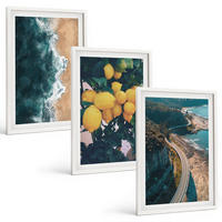 BILDER SET 3er Set - 40x60 cm Weißer Rahmen - Meerstrand Zitronen Berge - Weiß, Kunststoff (40/60cm) - TULUP