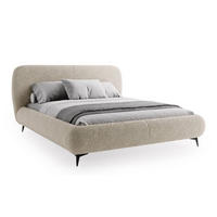 BETT Hellbeige ELLE Gepolstert 140x200 cm - Beige/Schwarz, Kunststoff/Textil (140/200cm) - Sepro Meble