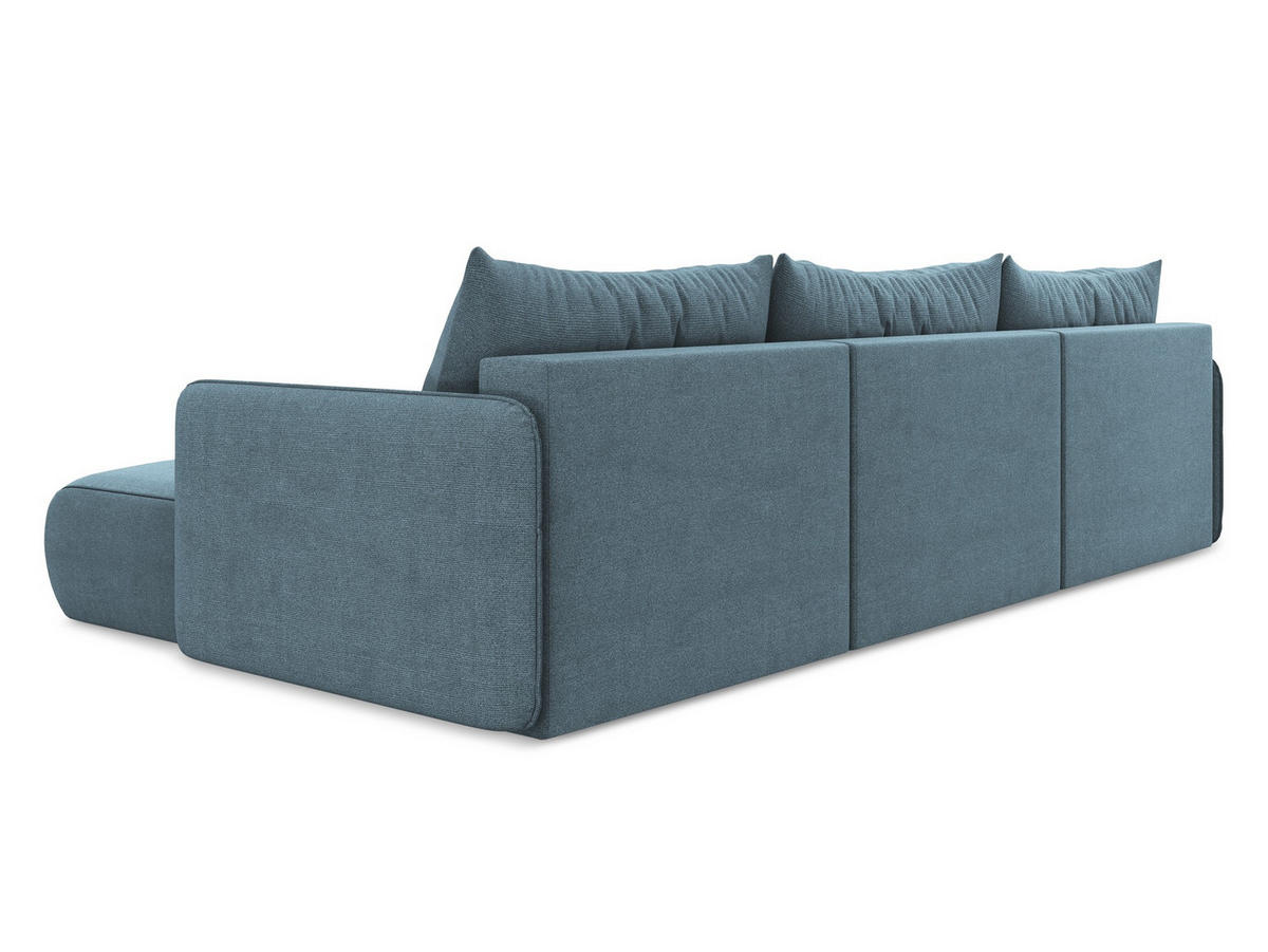 WOHNLANDSCHAFT Strukturstoff Stoff Blau - Blau/Schwarz, Kunststoff/Textil (290/86/148cm) - Makamii