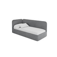 EINZELLBETT Jugendbett mit Bettkasten und Matratze H3/H4, Rechts - ELSY 80x200 Dunkelgrau - Schieferfarben, Holzwerkstoff/Textil (80/200cm) - ALTDECOR