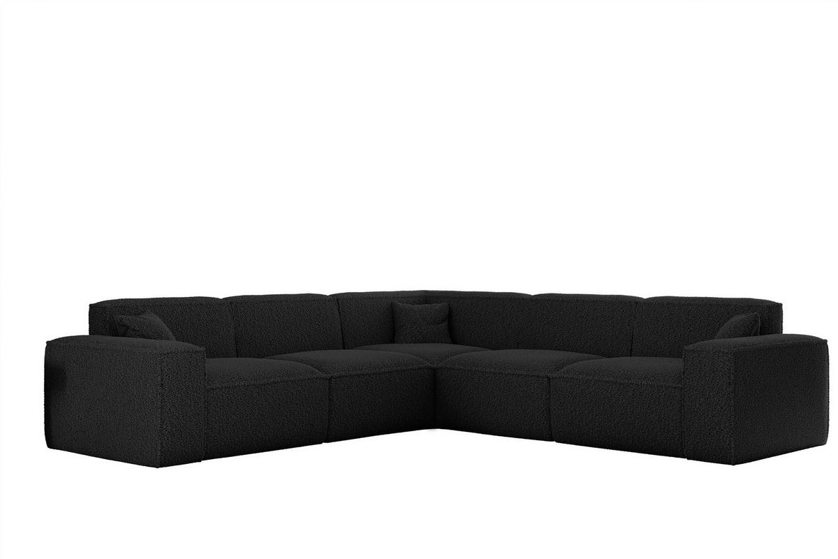 ECKSOFA Celes Premium In Sven - Schwarz, Holzwerkstoff/Textil (246/246cm) - Fun Möbel