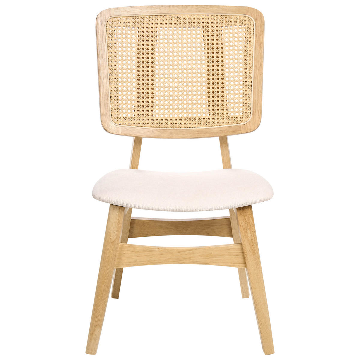 ESSZIMMERSTUHL 2er-Set Hellbeige/Hellbraun Alcova - Hellbraun/Beige, Holz (51/93/54cm) - Beliani