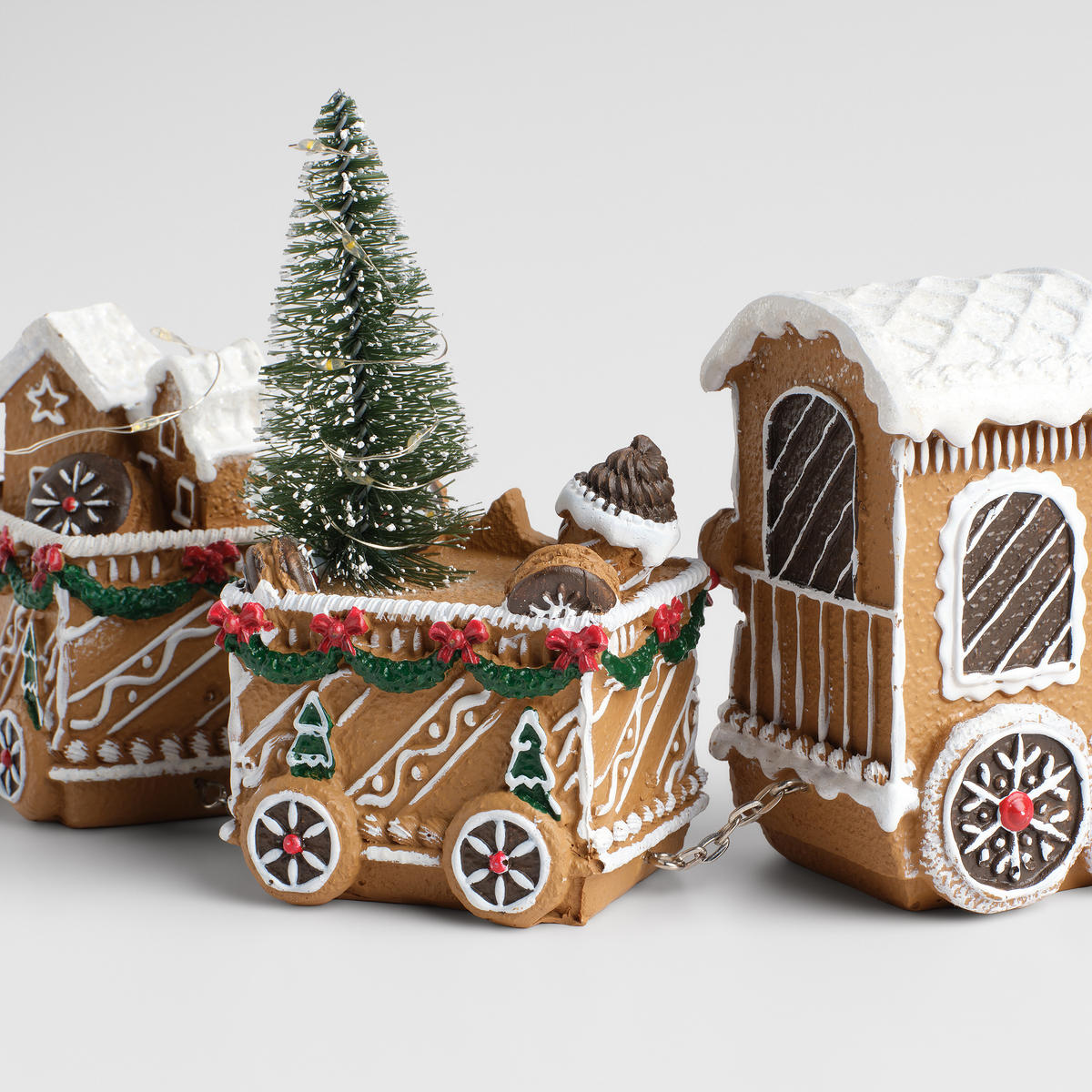 DEKOFIGUR Led CHARMTRAIN, 18 x 15 cm, Braun, Beleuchtet Weihnachtsfigur, Weihnachtsdeko, Deko Wohnzimmer, Winter Christmas, XMAS Geschenk - Braun, Kunststoff (7.5/15.5/18cm) - home&you