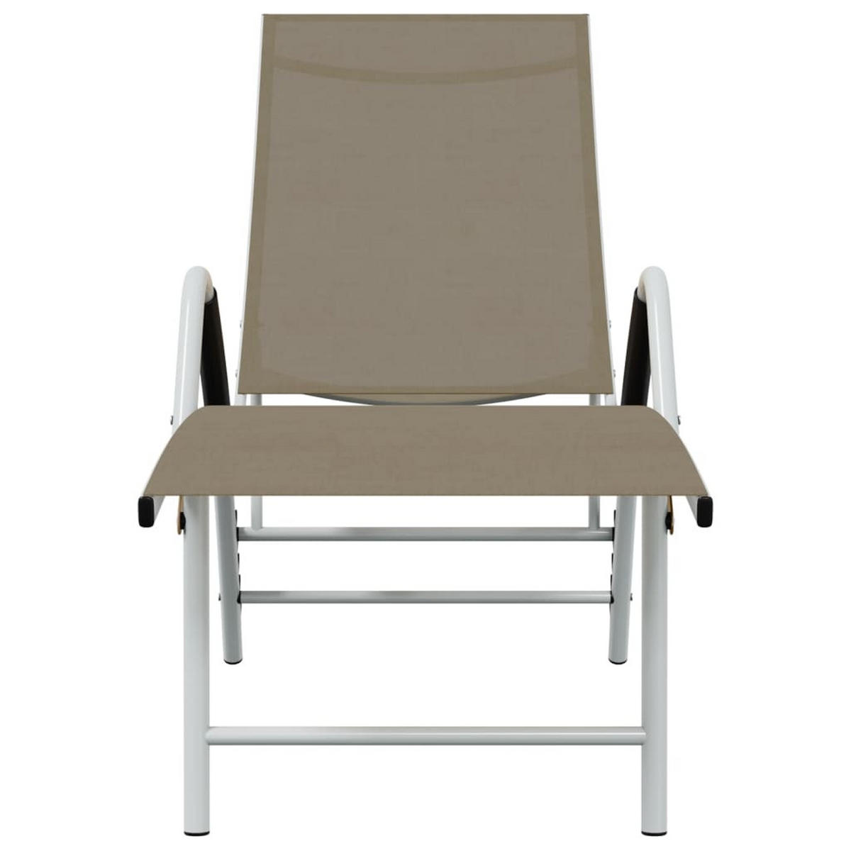 SONNENLIEGE Textilene und Aluminium Taupe - Taupe, Metall (60.5/51/193cm) - furnicato
