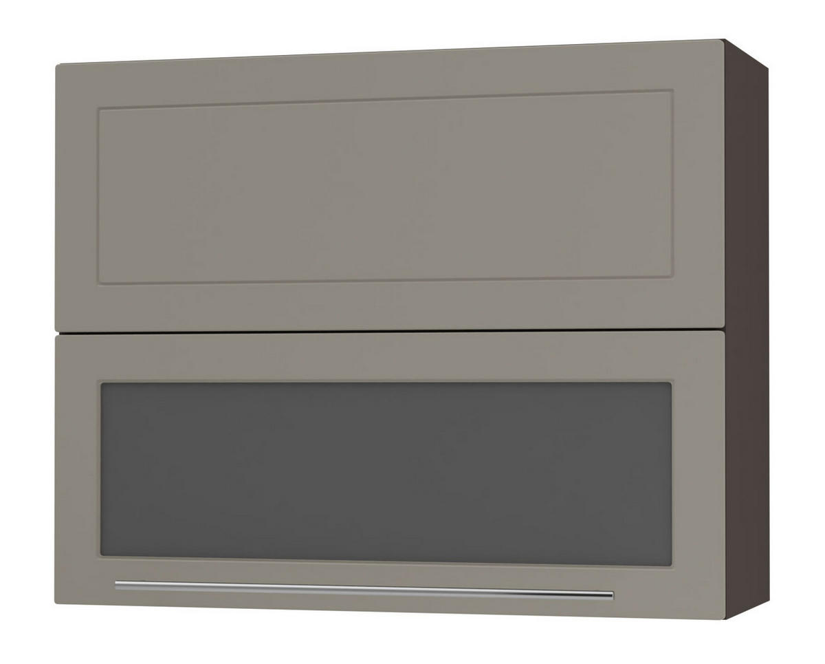 KÜCHENHÄNGESCHRANK Kvantum W8BS/90 Beige Matt / Lava Matt 90 / 32,5 / 72cm - Dunkelgrau/Beige, Holz/Holzwerkstoff (90/72/32.5cm) - Feldmann-Wohnen