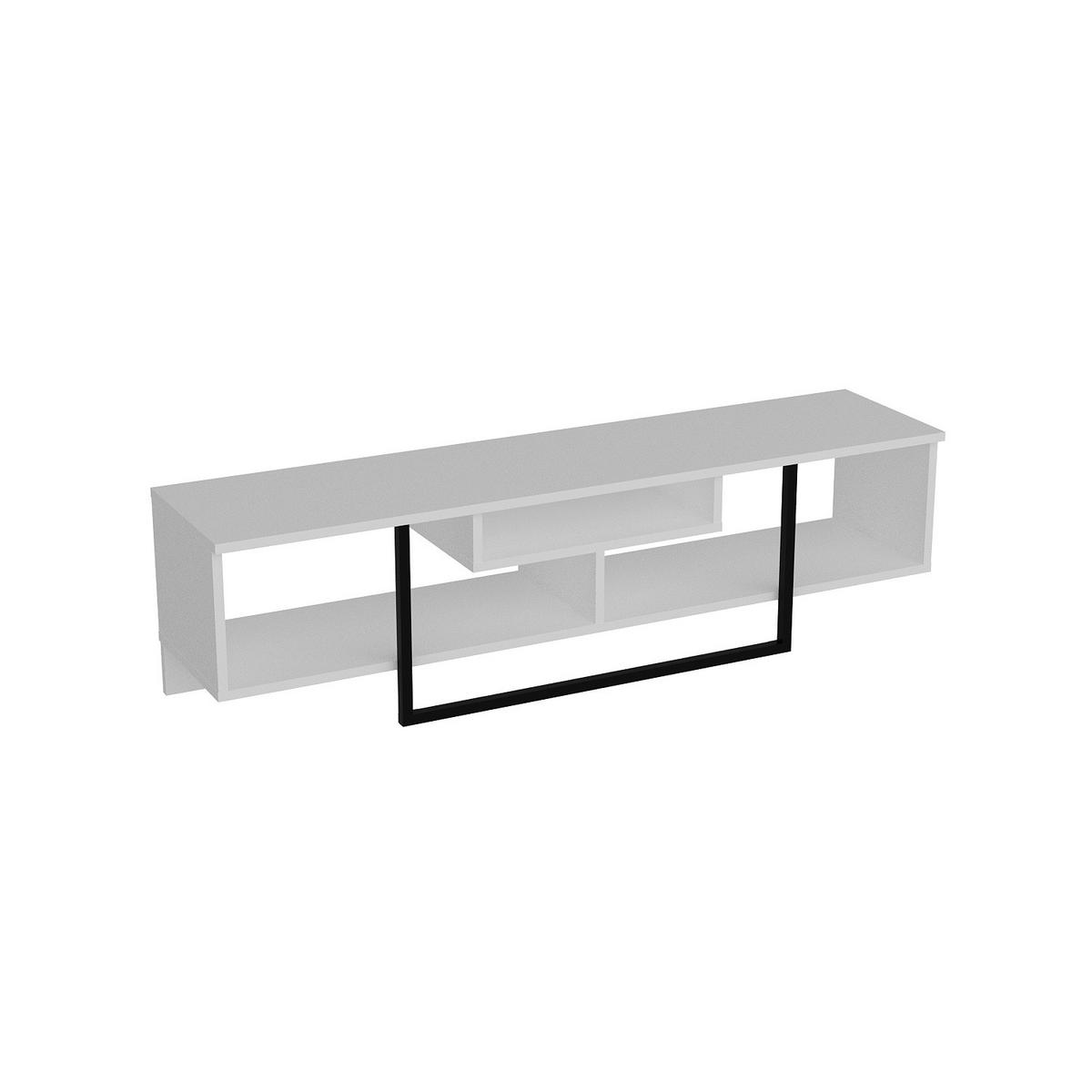 TV-ELEMENT Asal Weiss Schwarz - Schwarz/Weiß, Holzwerkstoff (149.4/40/35.2cm) - Decorotika