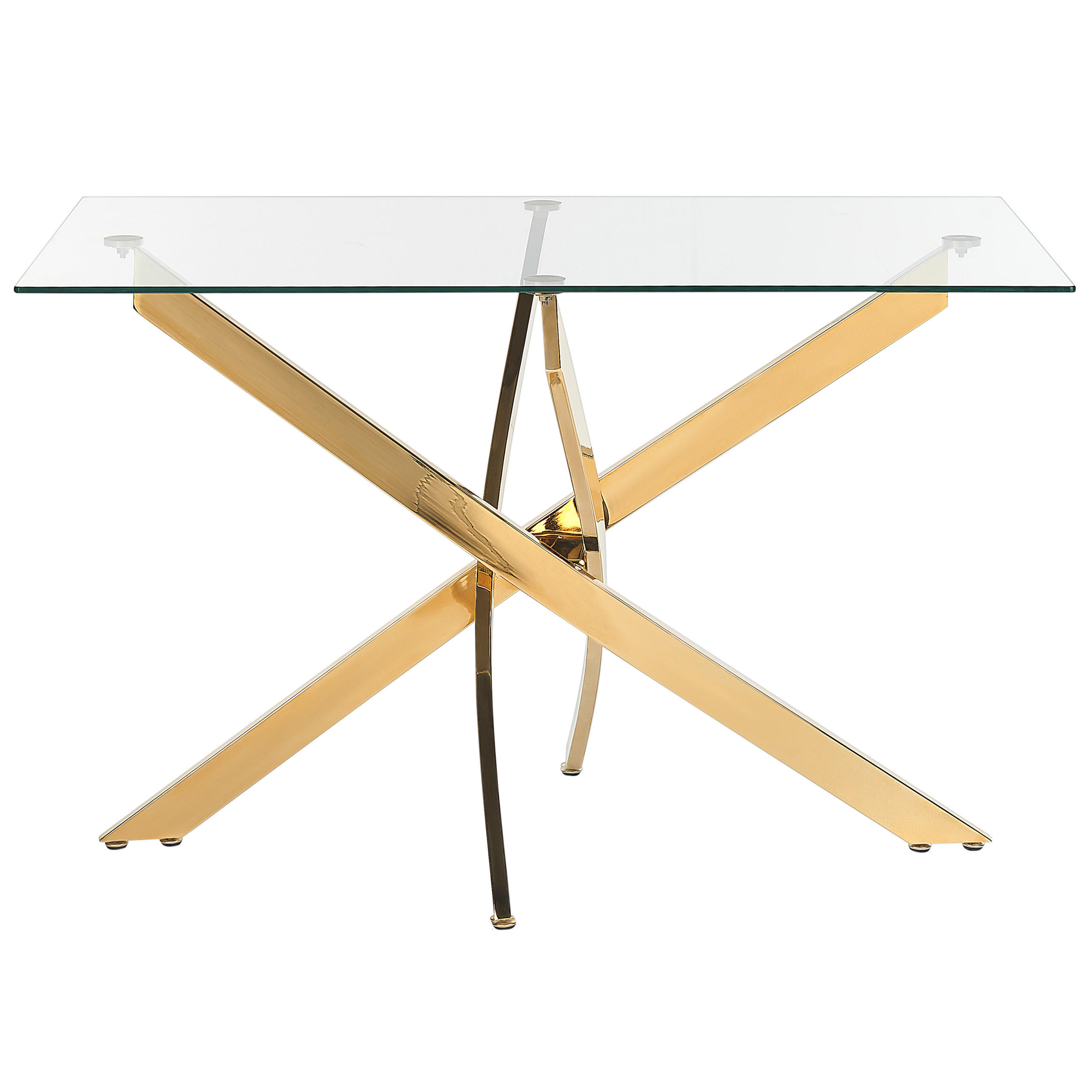 ESSTISCH 120/70/76 cm Goldfarben, Transparent Rechteckig Maramo - Goldfarben, Glas (120/70/76cm) - Beliani
