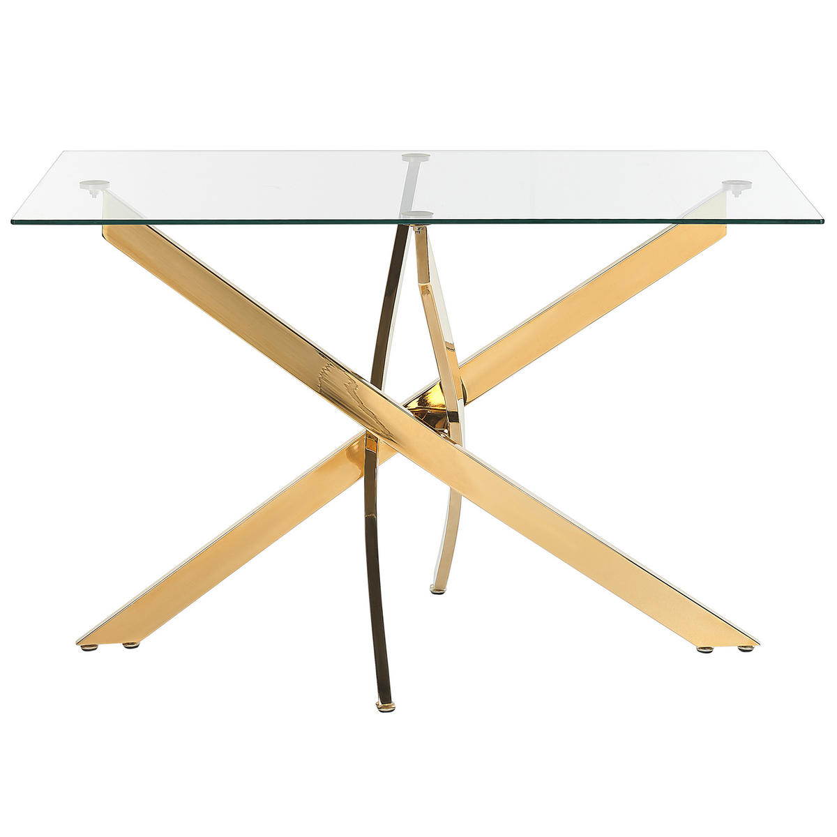 ESSTISCH 120/70/76 cm Goldfarben, Transparent Rechteckig Maramo - Goldfarben, Glas (120/70/76cm) - Beliani